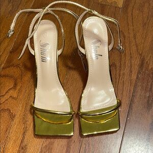 Shein Gold Strappy Heels